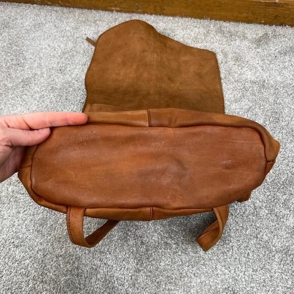 Raven + Lily Handcrafted Soft Natural Leather Brown Tan Backpack - Picture 7 of 13